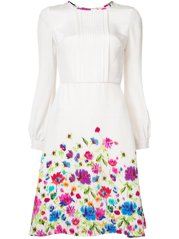 Oscar De La Renta - Multicolour Floral A-line Skirt - Women - Silk - 0, White, Silk