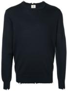 Kent & Curwen Chewed Round Neck Jumper - Blue