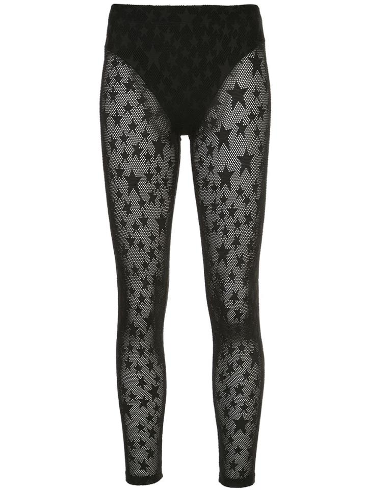 Adam Selman Sport Star-print Leggings - Black