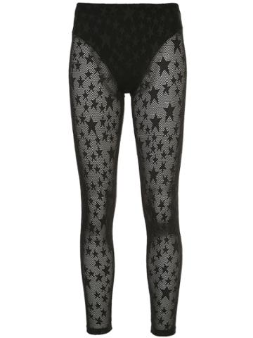 Adam Selman Sport Star-print Leggings - Black