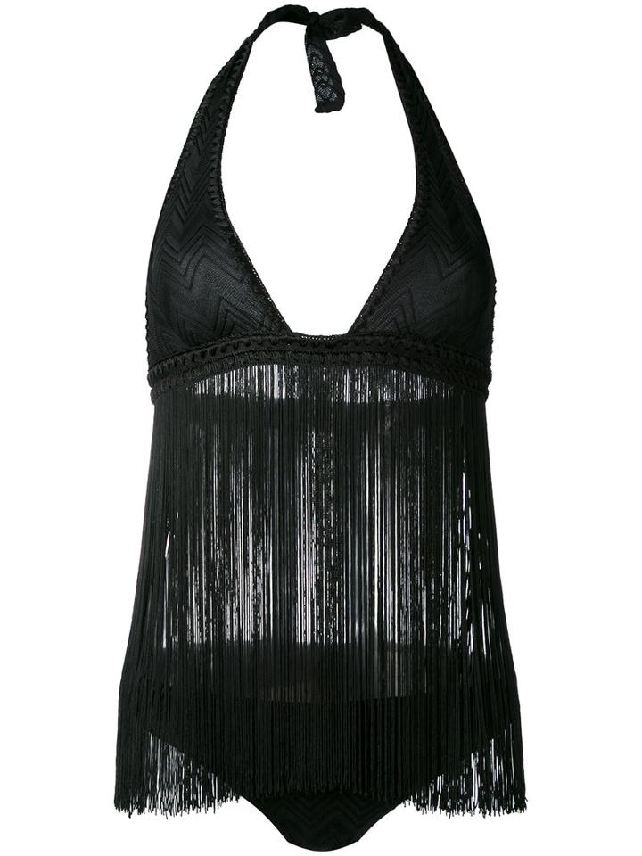 Missoni - Fringed Bikini Set - Women - Polyamide/spandex/elastane/viscose - 42, Black, Polyamide/spandex/elastane/viscose