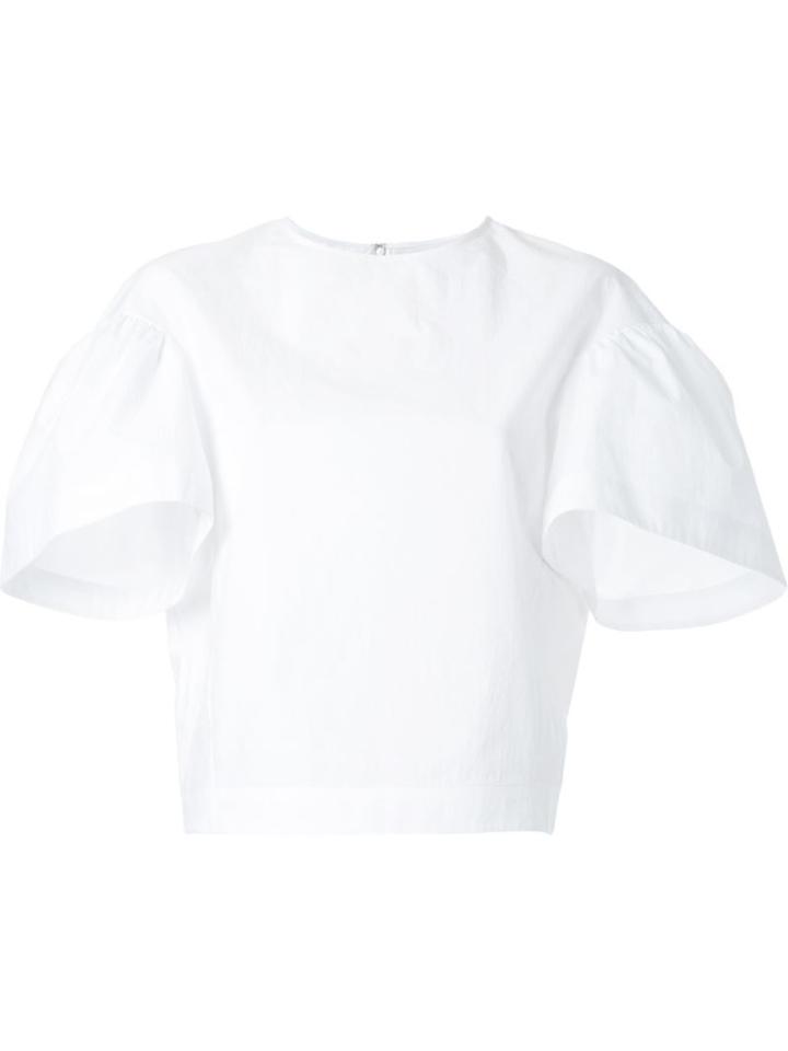 Le Ciel Bleu Volume Sleeves T-shirt, Women's, Size: 36, White, Cotton