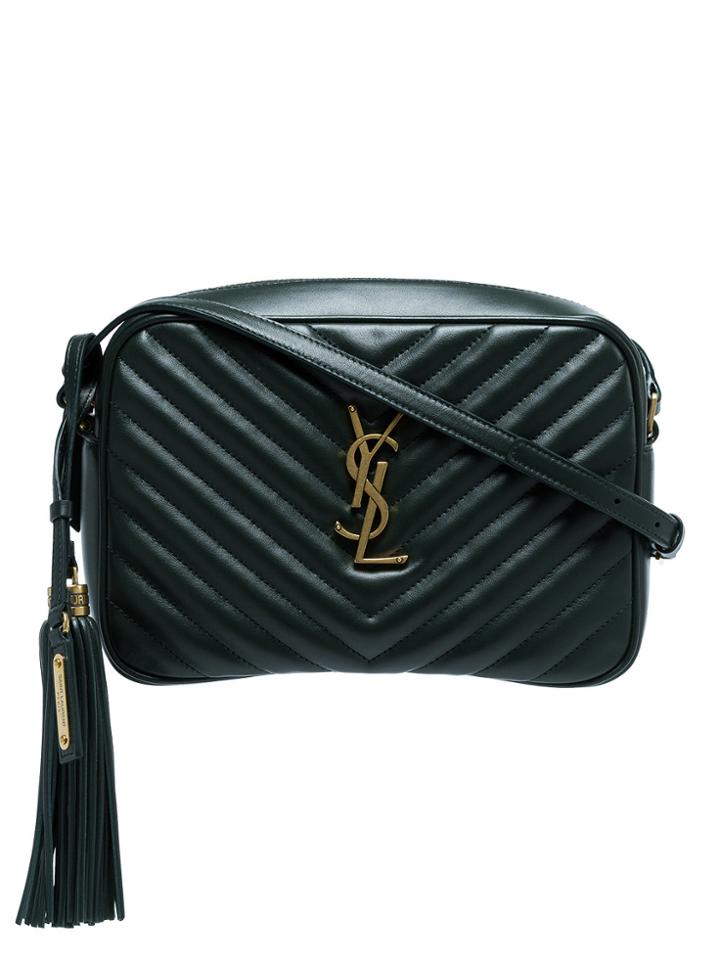 Saint Laurent Green Lou Quilted Leather Camera Bag