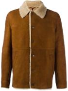 Palm Angels Sheepskin Coach Jacket, Men's, Size: 48, Brown, Sheep Skin/shearling