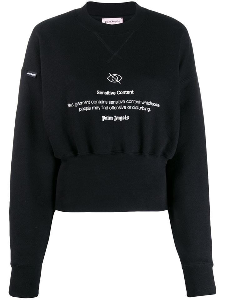 Palm Angels Sensitive Content Graphic Print Sweatshirt - Black