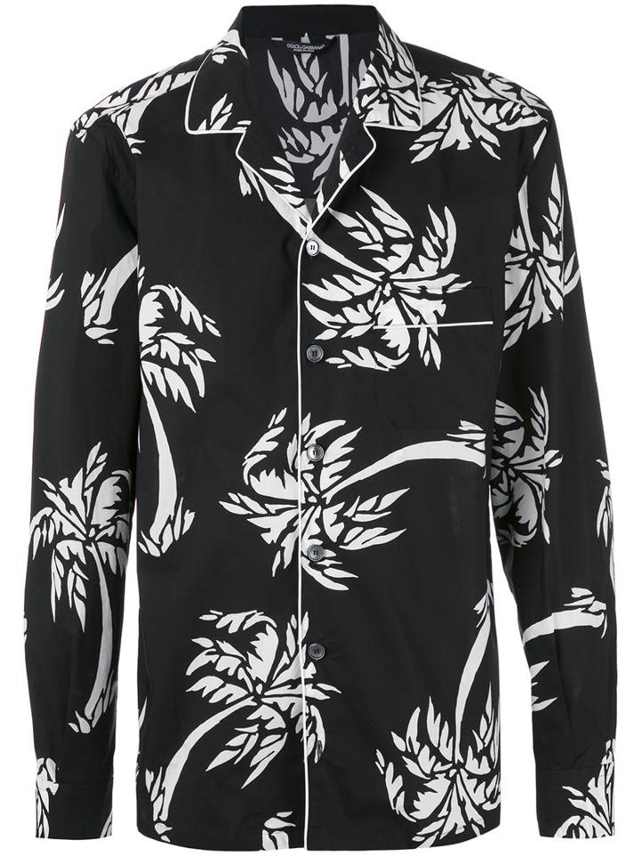Dolce & Gabbana - Palm Print Shirt - Men - Silk/cotton - 40, Black, Silk/cotton