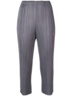 Pleats Please By Issey Miyake Plissé Cropped Trousers - Grey