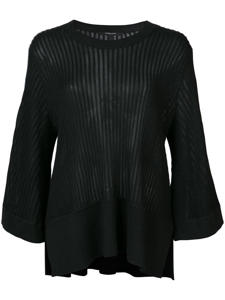 Derek Lam - Ribbed Loose-fit Blouse - Women - Silk/cashmere - S, Black, Silk/cashmere