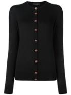 Dolce & Gabbana Jewel Buttoned Cardigan, Women's, Size: 38, Black, Silk