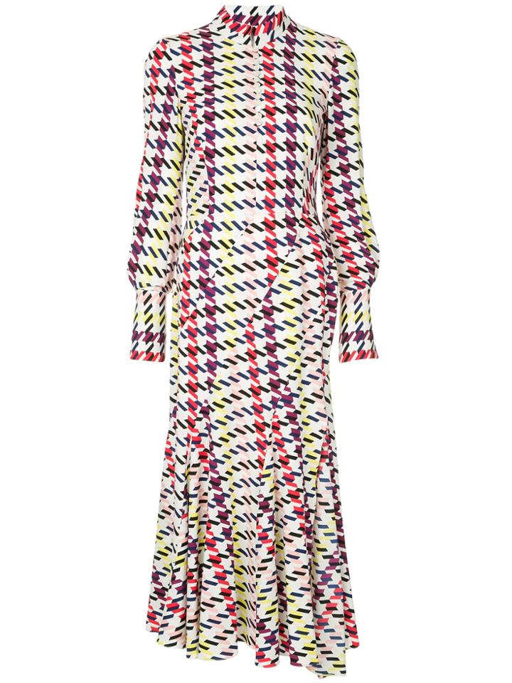 Oscar De La Renta Colour-block Midi Dress - White