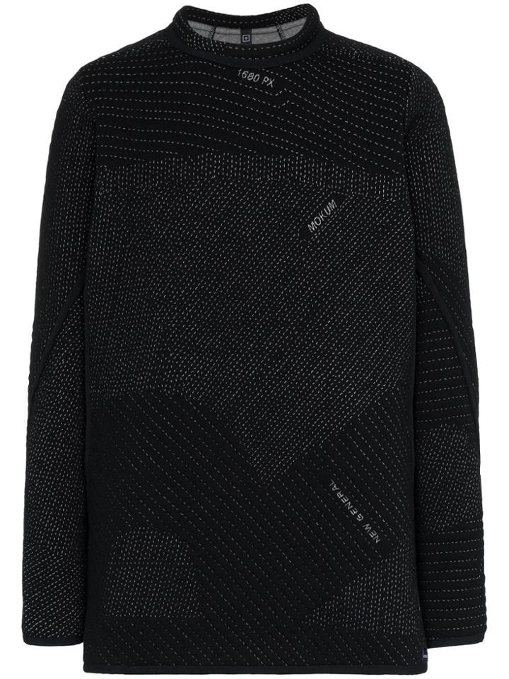 Byborre Contrasting Stitch Cotton Jumper - Black