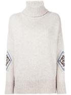 Giada Benincasa Patterned Elbows Turtleneck Jumper, Women's, Size: Small, Nude/neutrals, Virgin Wool/wool/polyamide