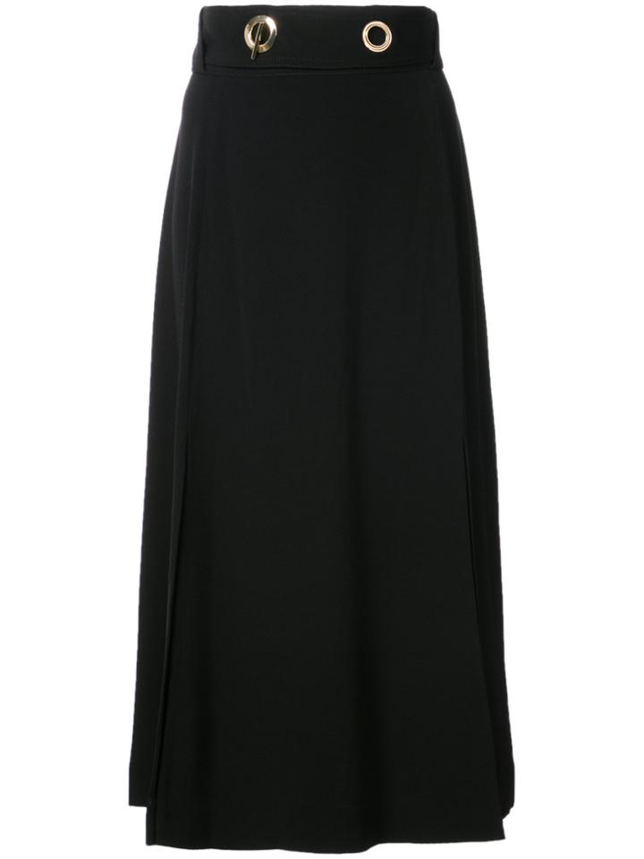 Derek Lam 10 Crosby Belted Midi Skirt With Slits - Black