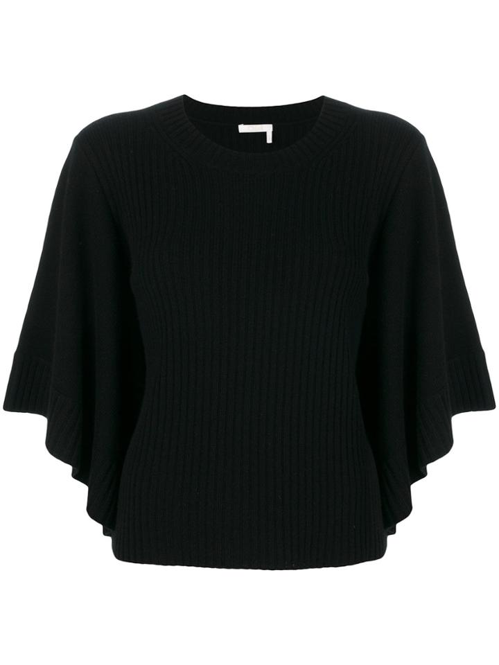 Chloé Cashmere Ribbed Top - Black