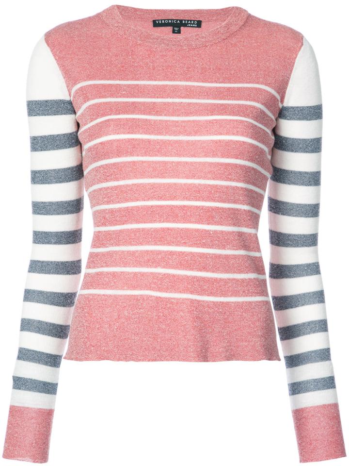 Veronica Beard Striped Knitted Jumper - Pink & Purple