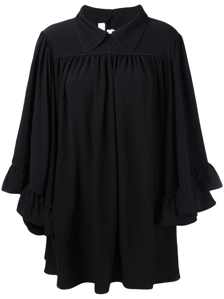 Mcq Alexander Mcqueen Flared Collar Dress, Women's, Size: 38, Black, Triacetate