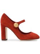 Dolce & Gabbana Embossed Button Pumps - Red