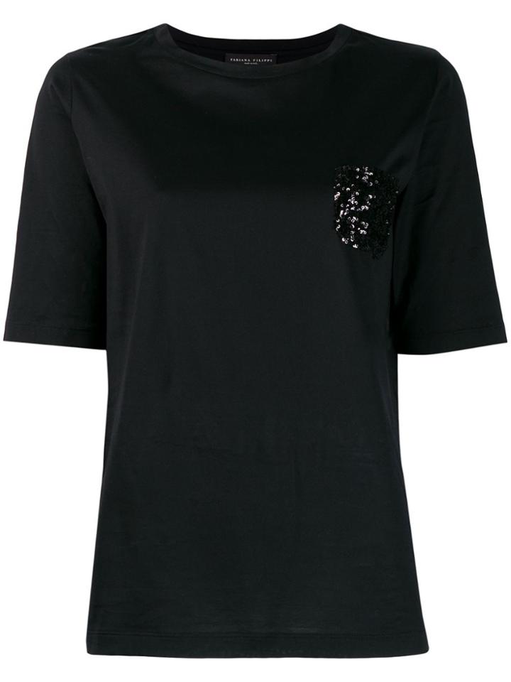 Fabiana Filippi Embellished Short-sleeve Top - Black