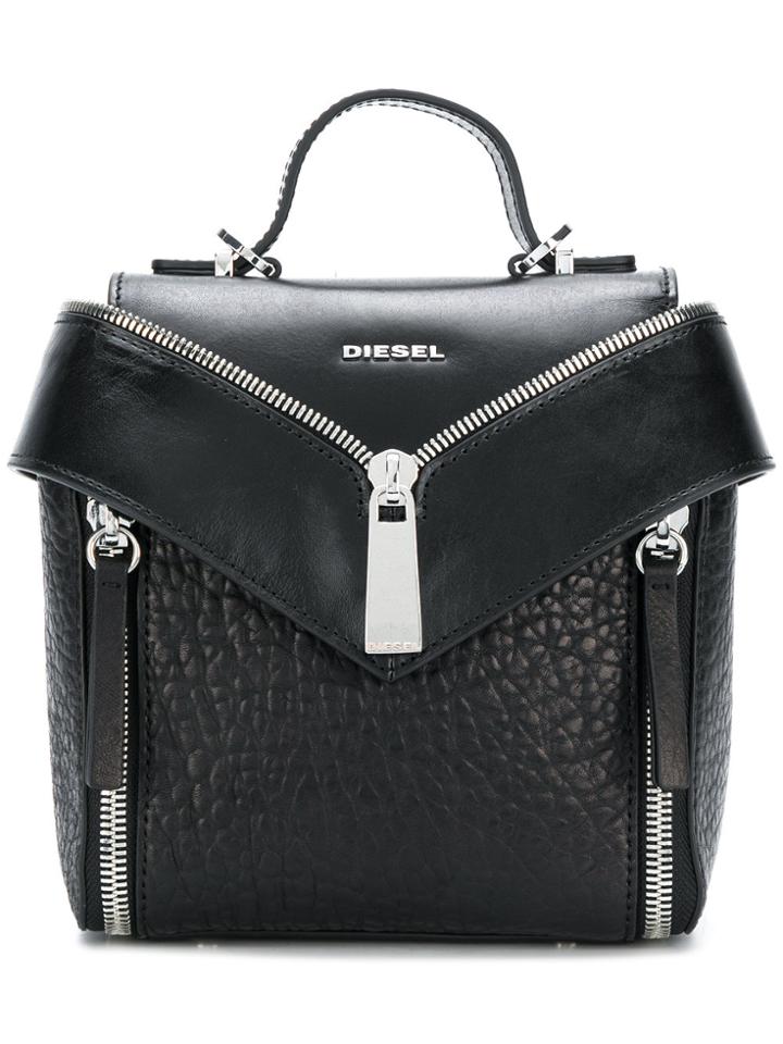 Diesel Zip Detail Mini Backpack - Black