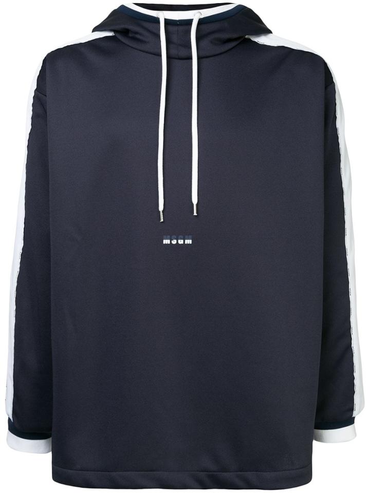 Msgm Logo Print Hoodie - Blue