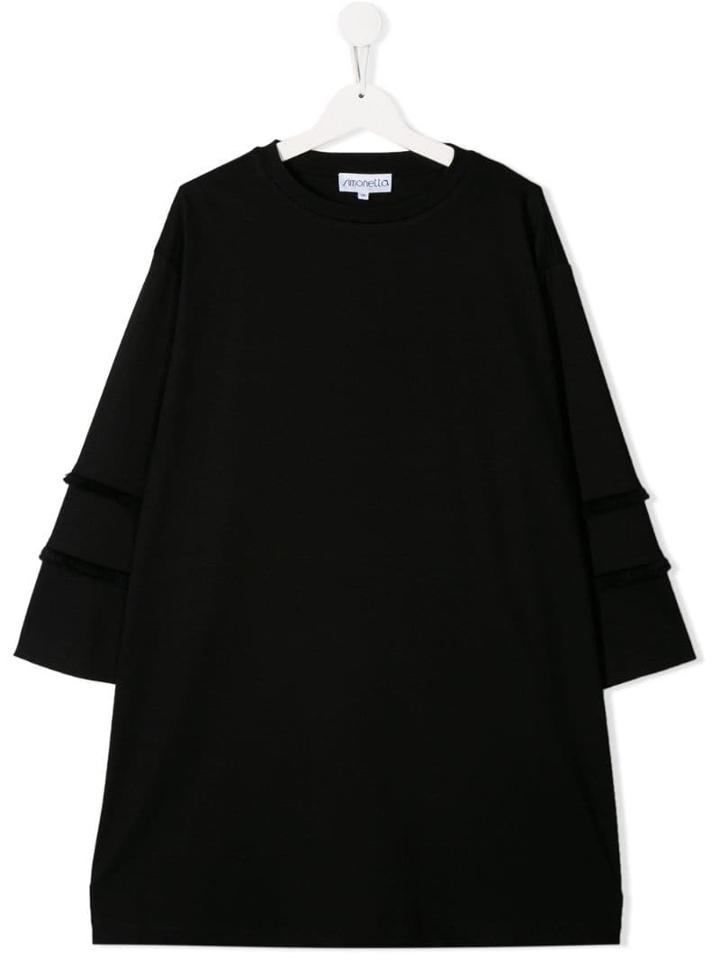 Simonetta Teen Tiered Sleeve Dress - Black