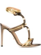 Sergio Rossi Metal Appliqué Strappy Sandals