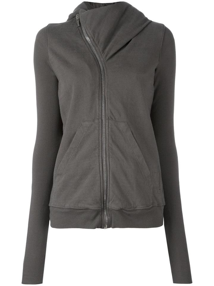 Rick Owens Drkshdw Curved Zip Hoodie - Grey