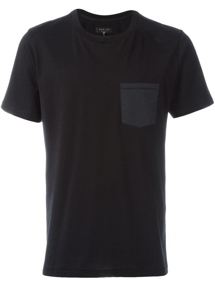 Rag & Bone Chest Pocket T-shirt, Men's, Size: Large, Black, Cotton