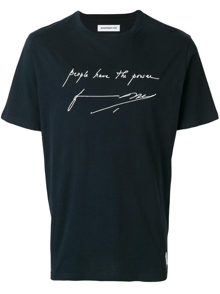 Department 5 Script Print T-shirt - Blue