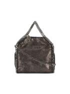 Stella Mccartney Mini Metallic Pewter Falabella Shoulder Bag - Black