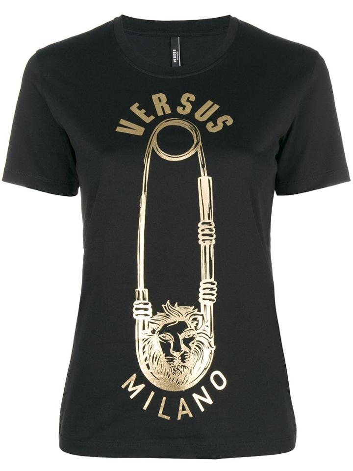 Versus Safety Pin Printed T-shirt - Black