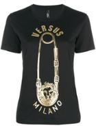 Versus Safety Pin Printed T-shirt - Black