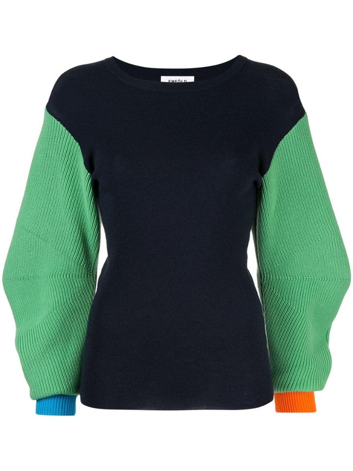 Enföld Slim-fit Knitted Sweater - Blue