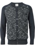 Wooster + Lardini Contrast Panel Cardigan, Men's, Size: Large, Grey, Wool