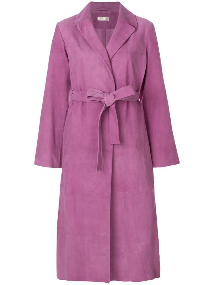Stine Goya Belted Coat - Pink & Purple