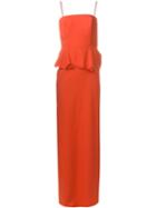 Chalayan Peplum Corset Dress, Women's, Size: 42, Red, Polyester/viscose/spandex/elastane/spandex/elastane