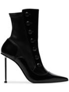 Alexander Mcqueen Black 105 Stiletto Heel Leather Ankle Boots