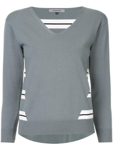 Han Ahn Soon Striped Panel Top - Grey