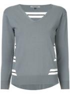 Han Ahn Soon Striped Panel Top - Grey