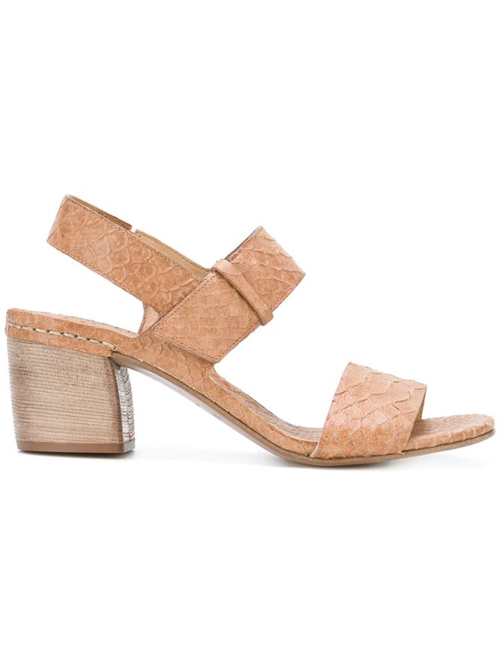 Del Carlo Embossed Strappy Sandals - Nude & Neutrals