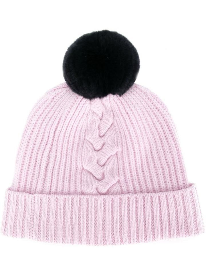 N.peal Bobble Beanie Hat - Pink