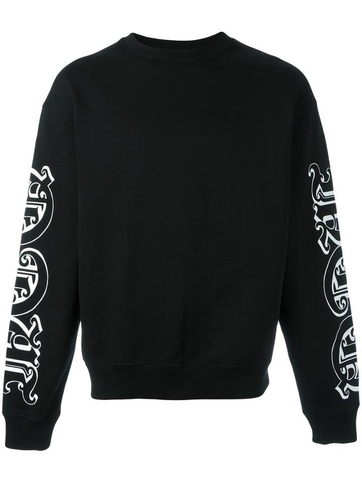 Mcq Alexander Mcqueen Goth Tattoo Print Sweatshirt, Men's, Size: Medium, Black, Cotton
