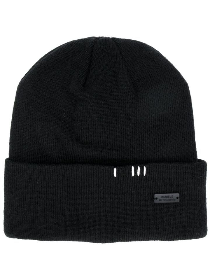 Daniele Alessandrini Logo Beanie Hat - Black