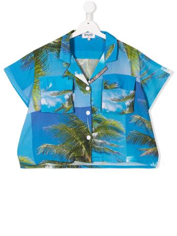 Natasha Zinko Kids Palm Tree Shirt - Blue