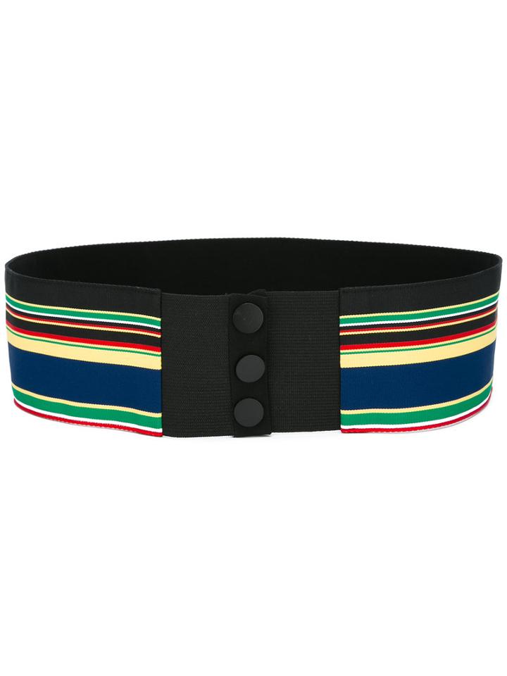 Diane Von Furstenberg Striped Belt, Women's, Size: Small, Black, Polyester/silk