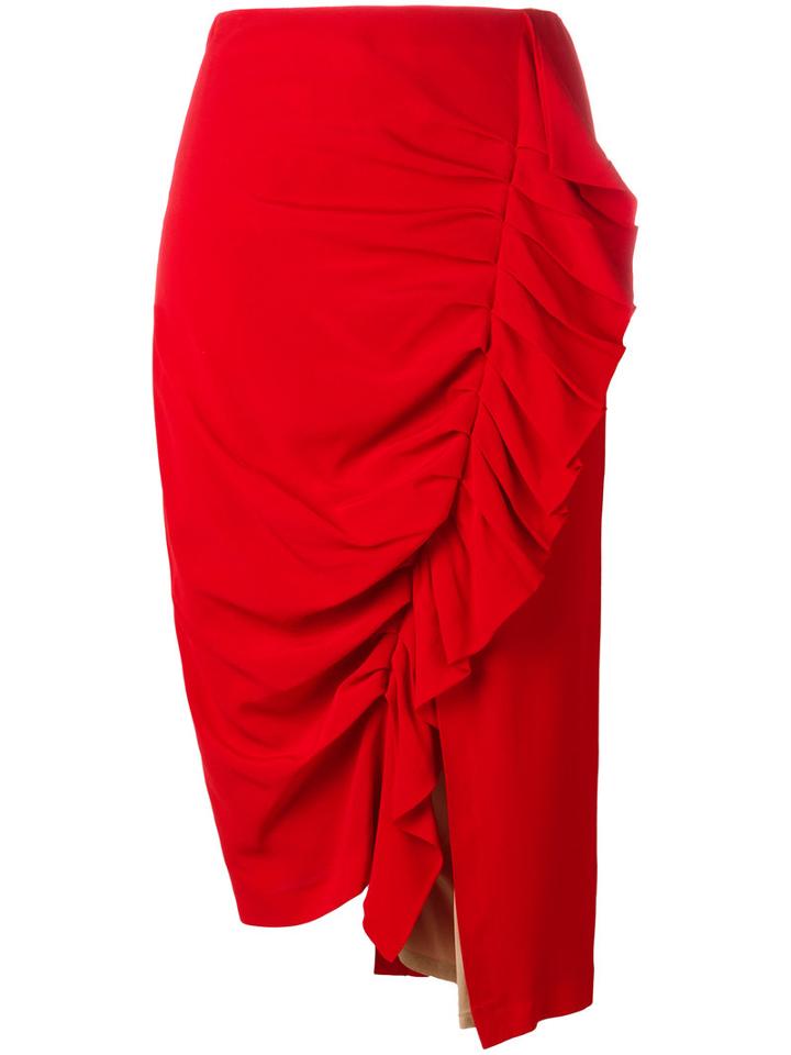 Erika Cavallini Draped Skirt, Women's, Size: 40, Red, Acetate/viscose/silk