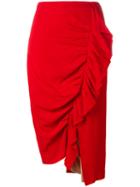 Erika Cavallini Draped Skirt, Women's, Size: 40, Red, Acetate/viscose/silk