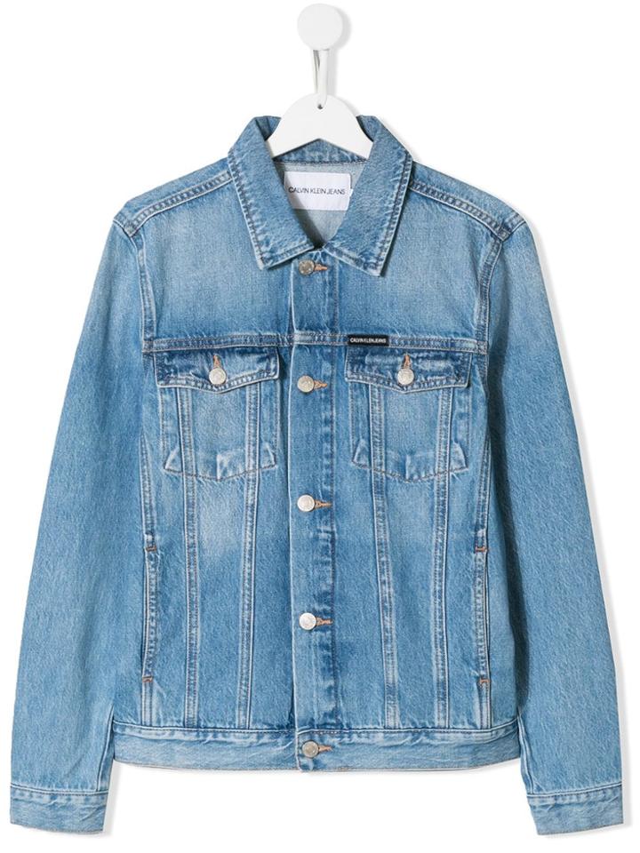 Calvin Klein Kids Logo Patch Jacket - Blue