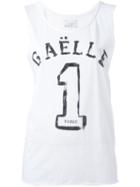 Gaelle Bonheur Logo Print Tank Top, Women's, Size: 1, White, Cotton