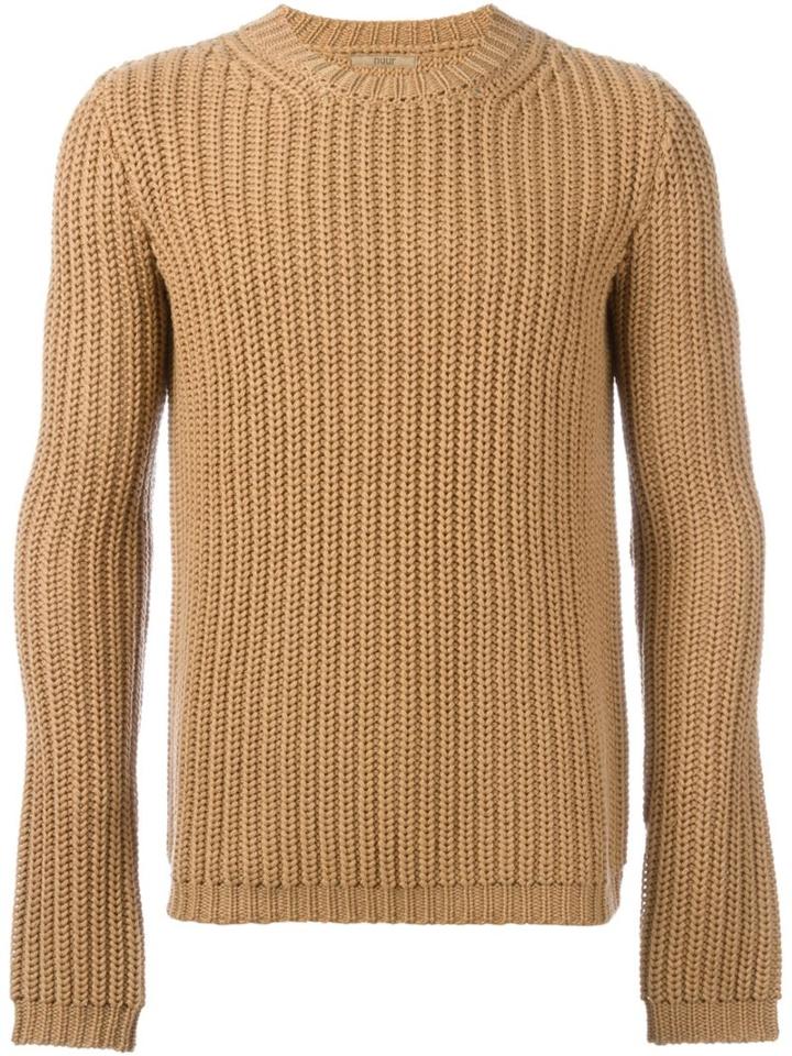 Nuur Ribbed Jumper, Men's, Size: 50, Brown, Merino